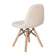 Kids Armless Off White Faux Shearling Chair with Beechwood Legs