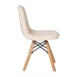 Kids Armless Off White Faux Shearling Chair with Beechwood Legs