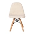 Kids Armless Off White Faux Shearling Chair with Beechwood Legs