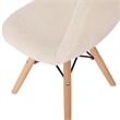 Kids Armless Off White Faux Shearling Chair with Beechwood Legs