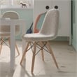 Kids Armless Off White Faux Shearling Chair with Beechwood Legs
