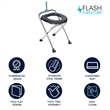 Medical Grade Folding Travel Toilet with Cushioned Seat and Non-Slip Feet-SIL/BK