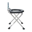 Medical Grade Folding Travel Toilet with Cushioned Seat and Non-Slip Feet-SIL/BK
