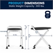 Medical Grade Folding Travel Toilet with Cushioned Seat and Non-Slip Feet-SIL/BK