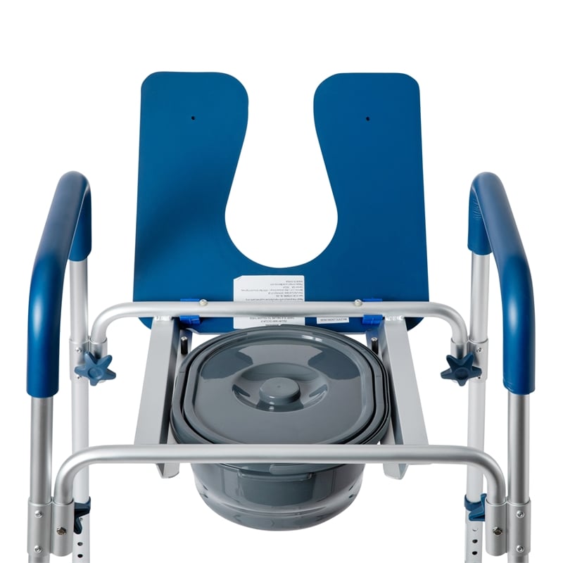 Height Adjustable Multifunctional Heavy Duty Commode and Shower Chair - Blue