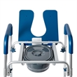 Height Adjustable Multifunctional Heavy Duty Commode and Shower Chair - Blue