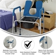 Height Adjustable Multifunctional Heavy Duty Commode and Shower Chair - Blue