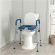 Height Adjustable Multifunctional Heavy Duty Commode and Shower Chair - Blue