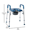 Height Adjustable Multifunctional Heavy Duty Commode and Shower Chair - Blue