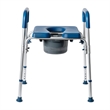 Height Adjustable Multifunctional Heavy Duty Commode and Shower Chair - Blue