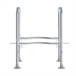 Adjustable Toilet Safety Rail with Padded Handles and Steel Frame-Silver/Gray
