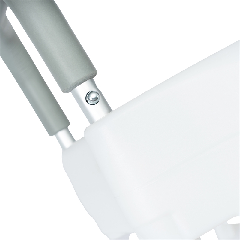 Locking Elevated Toilet Seat Riser with Adjustable Height Arms in White