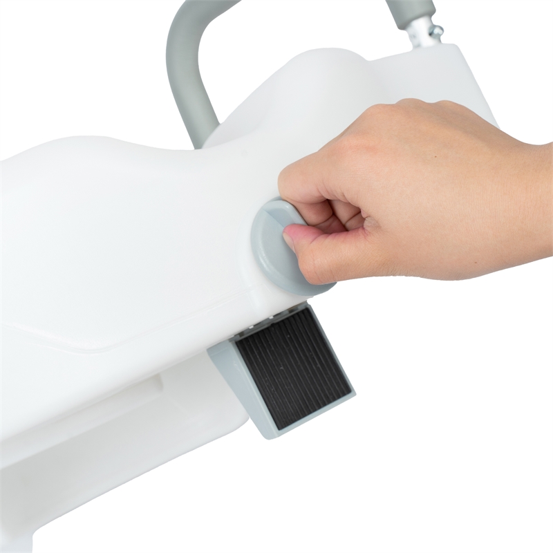 Locking Elevated Toilet Seat Riser with Adjustable Height Arms in White