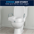 Locking Elevated Toilet Seat Riser with Adjustable Height Arms in White