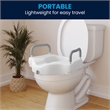 Locking Elevated Toilet Seat Riser with Adjustable Height Arms in White