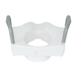 Locking Elevated Toilet Seat Riser with Adjustable Height Arms in White