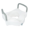 Locking Elevated Toilet Seat Riser with Adjustable Height Arms in White