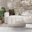 Contemporary 6 Piece Modular Sectional Sofa with 2 Ottomans in Cream Fabric