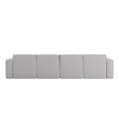 Contemporary 6 Piece Modular Sectional Sofa with 2 Ottomans in Cream Fabric