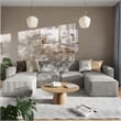 Contemporary 6 Piece Modular Sectional Sofa with 2 Ottomans in Gray Fabric