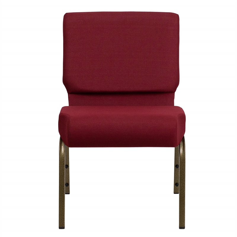 Flash Furniture Hercules Church Stacking Chair in Gold and Burgundy