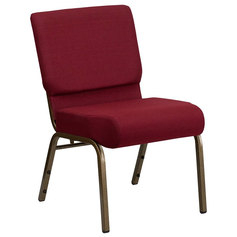 Flash Furniture Hercules Church Stacking Chair in Gold and Burgundy