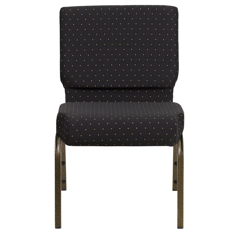 Flash Furniture Hercules Dotted Church Stacking Guest Chair in Black