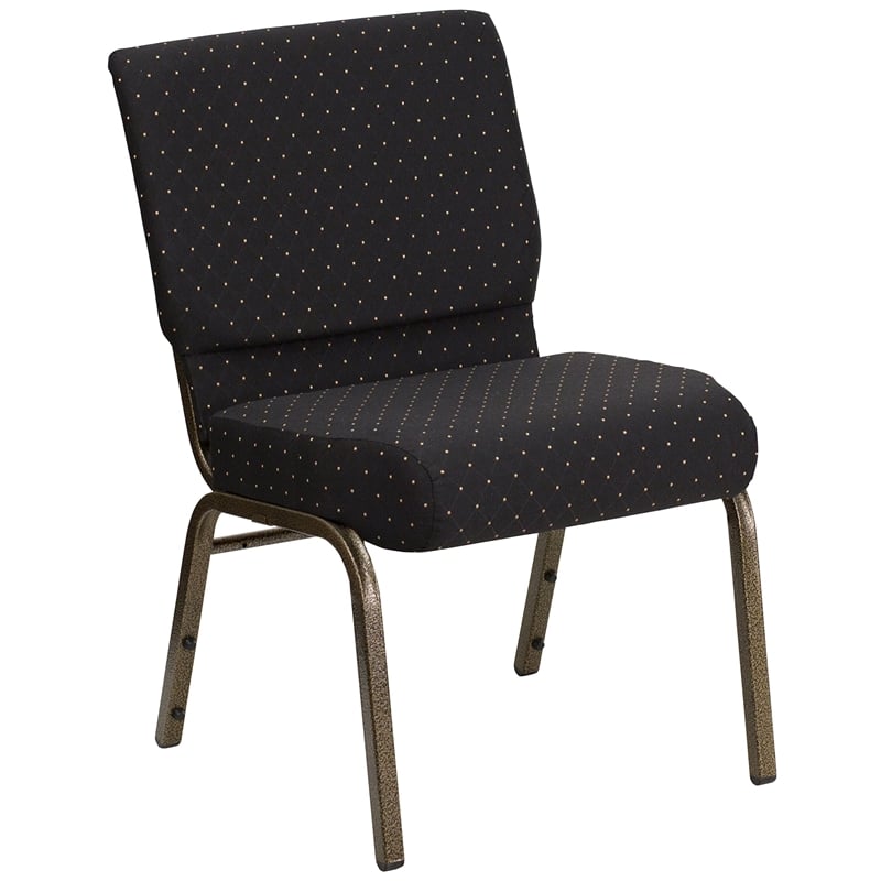 Flash Furniture Hercules Dotted Church Stacking Guest Chair in Black