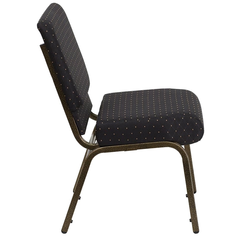 Flash Furniture Hercules Dotted Church Stacking Guest Chair in Black
