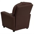 Flash Furniture Leathersoft Upholstered Kids Recliner with Cup Holder in Brown
