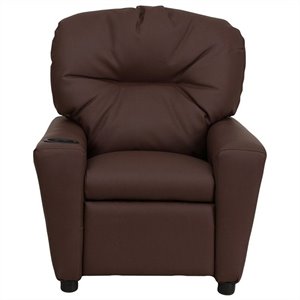 flash furniture contemporary leather kids recliner with cup holder