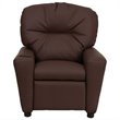 Flash Furniture Leathersoft Upholstered Kids Recliner with Cup Holder in Brown