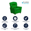 Flash Furniture Vinyl Upholstered Kids Recliner with Cup Holder in Green