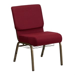 Flash Furniture Hercules Church Stacking Chair in Burgundy and Gold