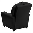 Flash Furniture Leathersoft Upholstered Kids Recliner with Cup Holder in Black