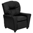 Flash Furniture Leathersoft Upholstered Kids Recliner with Cup Holder in Black