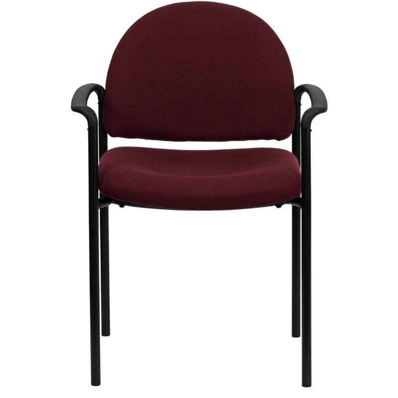 Flash Furniture Stackable Side Guest Chair in Burgundy with Arms