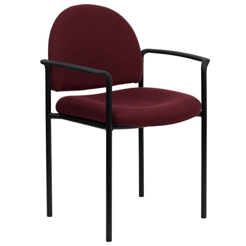 Flash Furniture Stackable Side Guest Chair in Burgundy with Arms