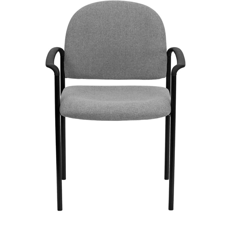 Flash Furniture Stackable Side Guest Chair in Gray