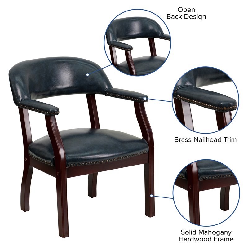 Flash Furniture Luxurious Conference Guest Chair in Navy