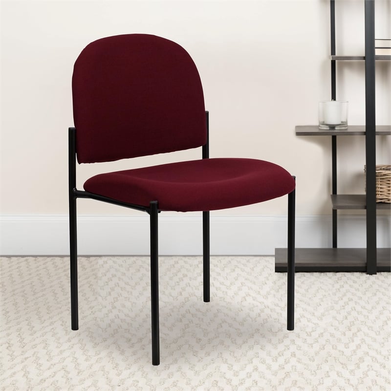 Flash Furniture Stacking Side Stacking Chair in Black and Burgundy