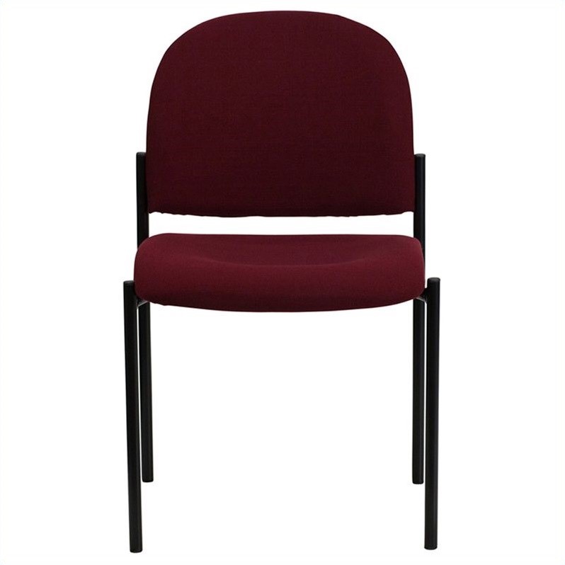 Flash Furniture Stacking Side Stacking Chair in Black and Burgundy