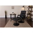 Flash Furniture Leather Recliner and Ottoman with Wrapped Base in Black
