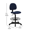 Flash Furniture Bruce Navy Blue Fabric Adjustable Height Drafting Chair