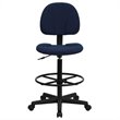Flash Furniture Patterned Ergonomic Drafting Chair in Blue