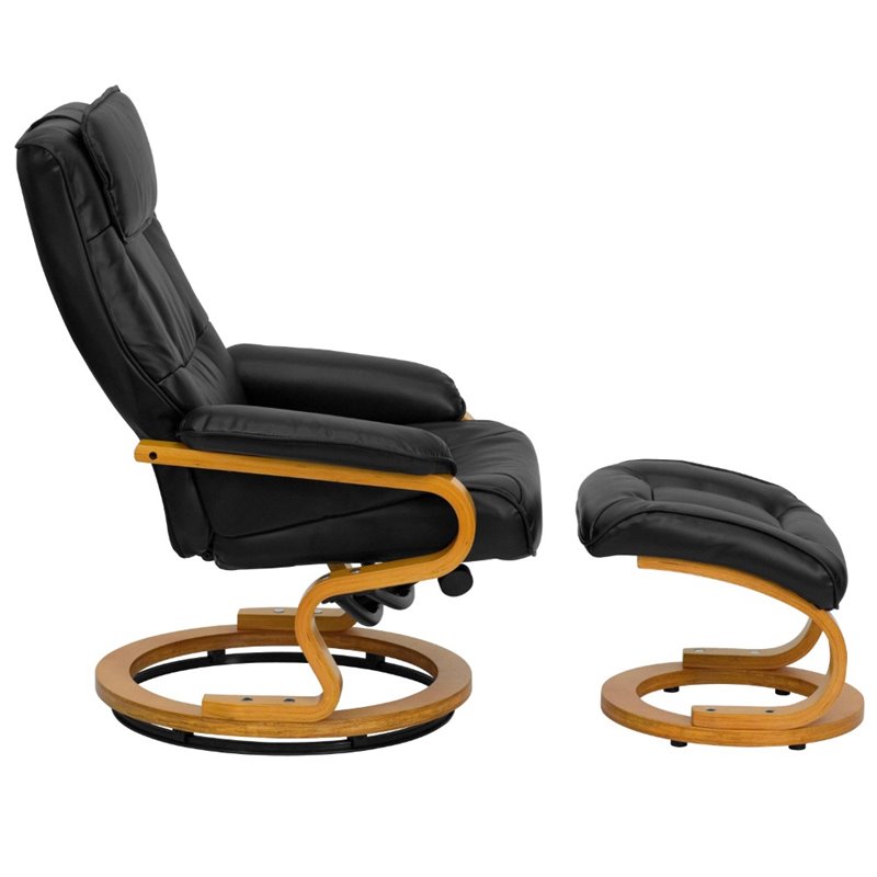 Flash Furniture Contemporary Leather, Contemporary Leather Recliner And Ottoman