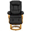 Flash Furniture Contemporary Leather Recliner and Ottoman in Black