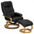 Flash Furniture Contemporary Leather Recliner and Ottoman in Black