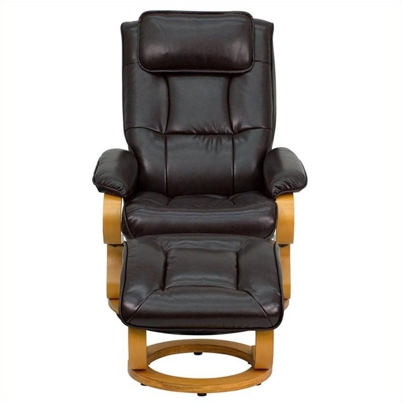 Flash Furniture Contemporary Leather, Contemporary Leather Recliner And Ottoman