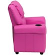 Flash Furniture Vinyl Recliner with Cup Holder and Headrest in Hot Pink